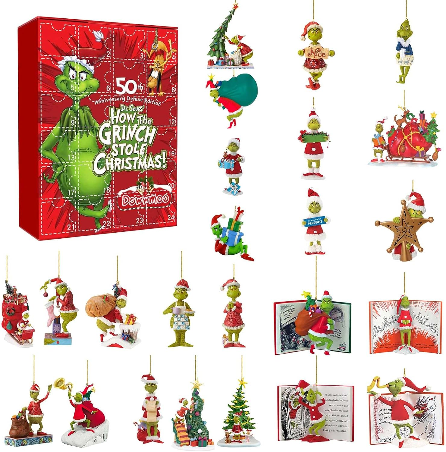 Weihnachten Adventskalender 2023 enthält 24 Geschenke Weihnachten grün haarigen Charakter