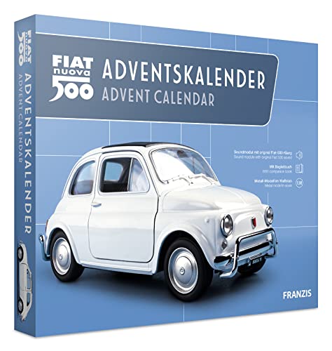 Fiat 500 Adventskalender: Mehrteiliges Metallmodell im Maßstab 1:38, mit Begleitbuch, Aufbauanleitung und Hintergrundwissen