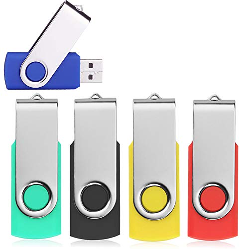 USB-Stick, 5 Stück, USB-Stick, externer Speicherstick mit Schlüsselanhänger-Design und LED-Anzeige (64 GB)