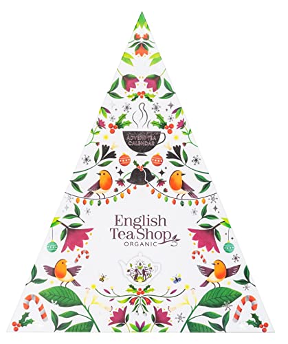 ‎English Tea Luxury Triangular Advent Calendar 2022 - 25 Loose Leaf Vegan & Organic Pyramid Teabags in 13 Festive Blends of Black Tea, Fruit Tea, Herbal Tea and Spice Tea