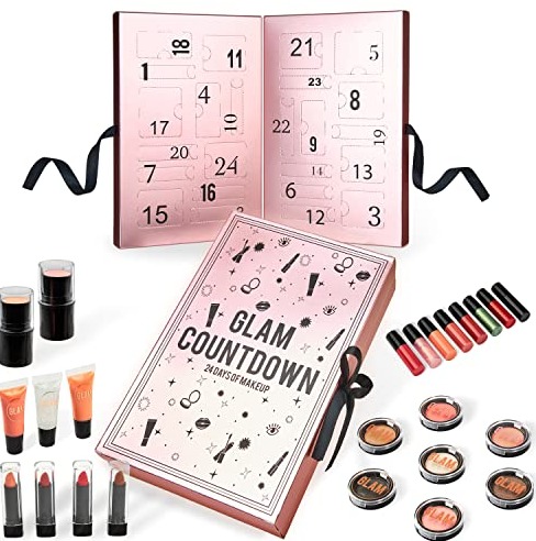 KreativeKraft Beauty Advent Calendar 2022, Makeup Set for Women Girls Teens (Pink)