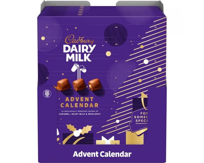 Cadbury Dairy Milk Chocolate Chunk Advent Calendar Box of 6 (258g)