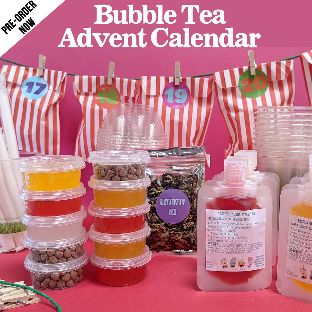 Personalised Bubble Tea Advent Calendar - Inhalt Content (EN)