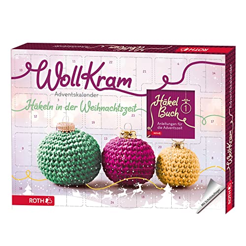 ROTH "WollKram" Adventskalender 2023 gefüllt mit 24 praktischem Häkelzubehör für die Vorweihnachtszeit