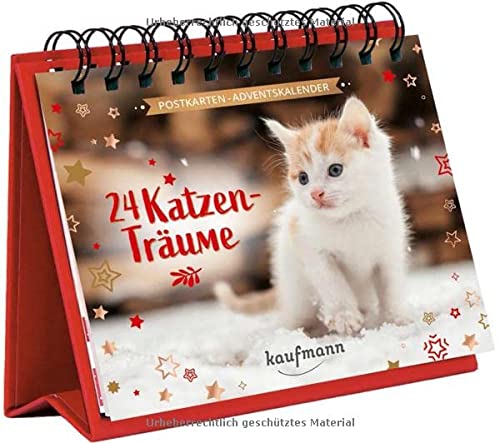 24 Katzenträume: Postkarten-Adventskalender (Adventskalender für Erwachsene: Ein Aufstell-Buch)