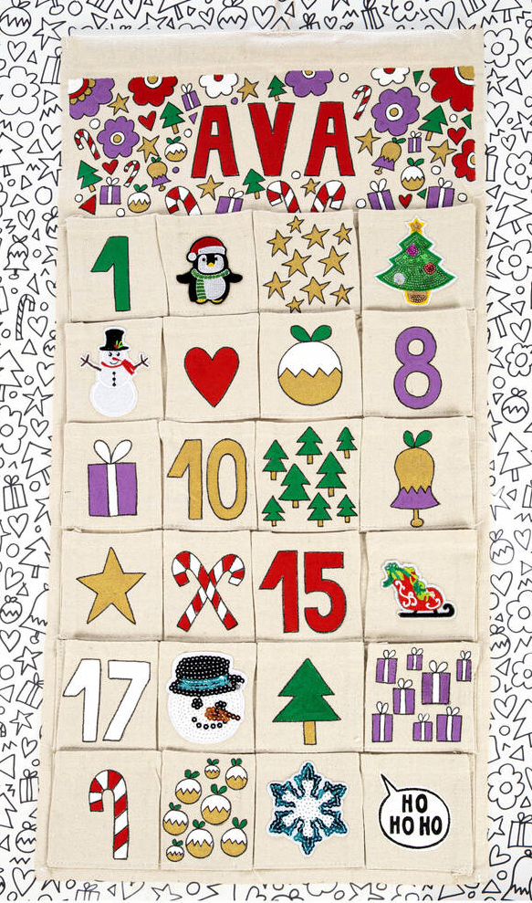 Personalised Hand Painted Christmas Advent Calendar