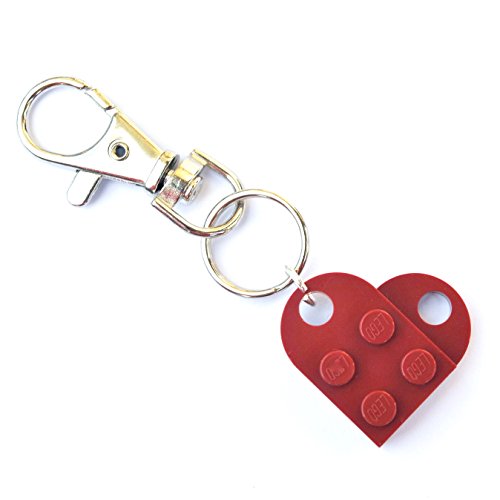 LEGO® Schlüsselanhänger Herz Hochzeit Freundin Valentinstag Dunkelrot