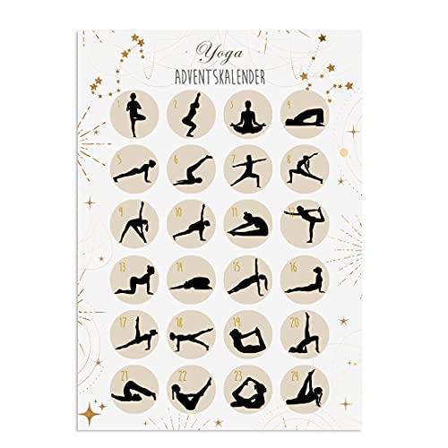 Nastami Postkarte Adventskalender Yoga HELL Weihnachtskalender Postkarte A6 Yoga Geschenk