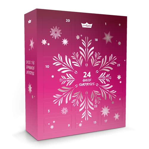 GymQueen Fitness Adventskalender Tasty Christmas 2021, mit exklusiven Tasty Drops und Protein-Riegeln in Originalgröße, Kalorienfreie, Zuckerfreie und Fettfreie Flavour Drops und High Protein Riegel