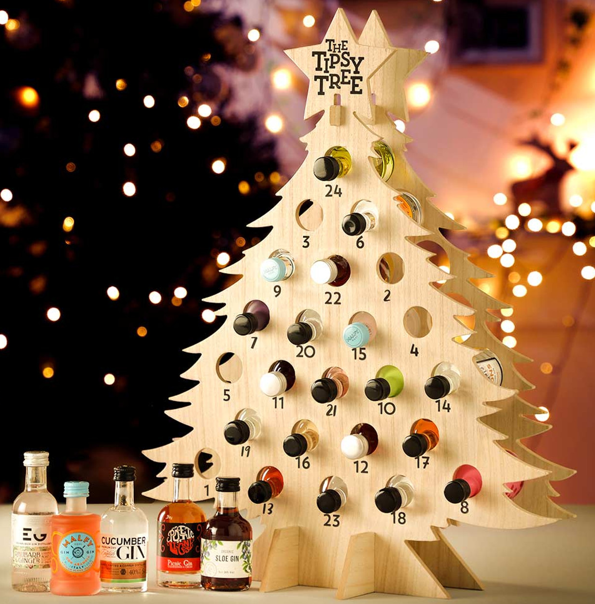 The Tiny Tipsy Tree with Gin Advent Calendar - Inhalt Content (EN)