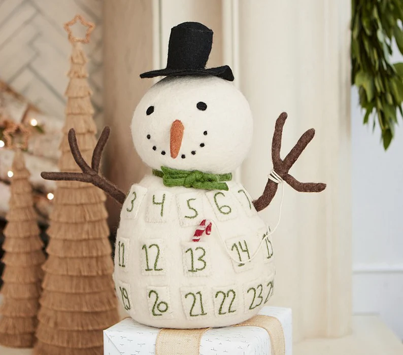 Felted Advent Calendar With Three-d Snowmen - Etsy UK