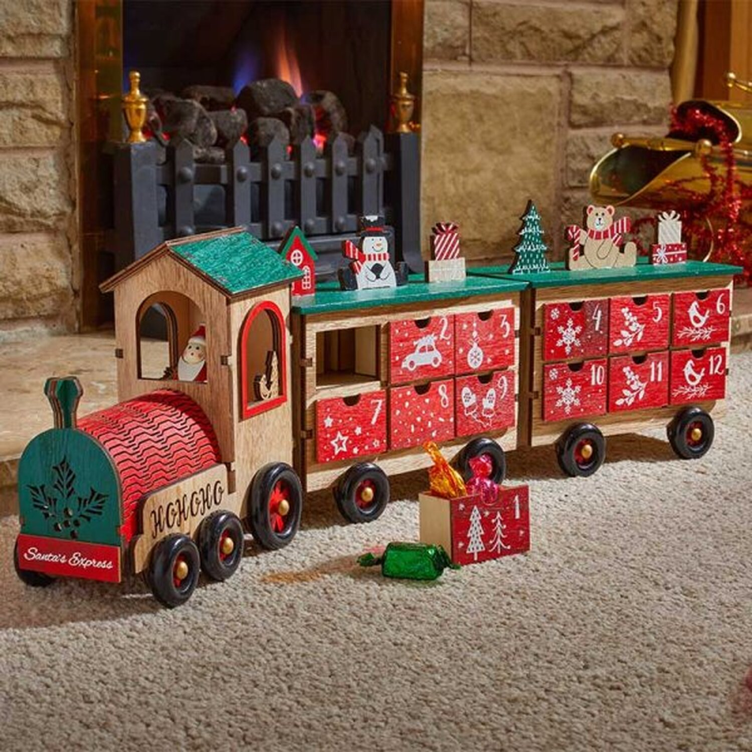 All Aboard Train Christmas Advent Calendar - Red Content (EN)