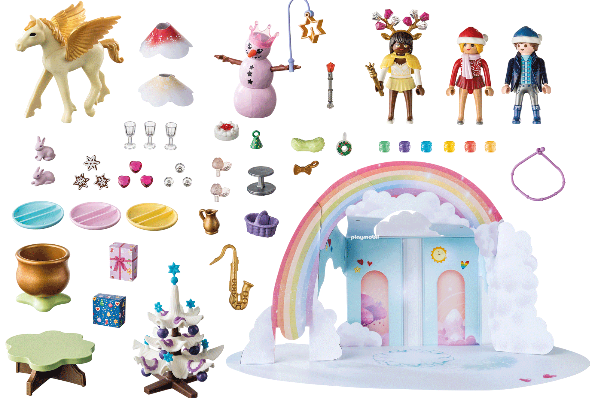 Playmobil Princess Magic 71348 - Christmas Under The Rainbow Advent Calendar 2023 - Inhalt Content (EN)