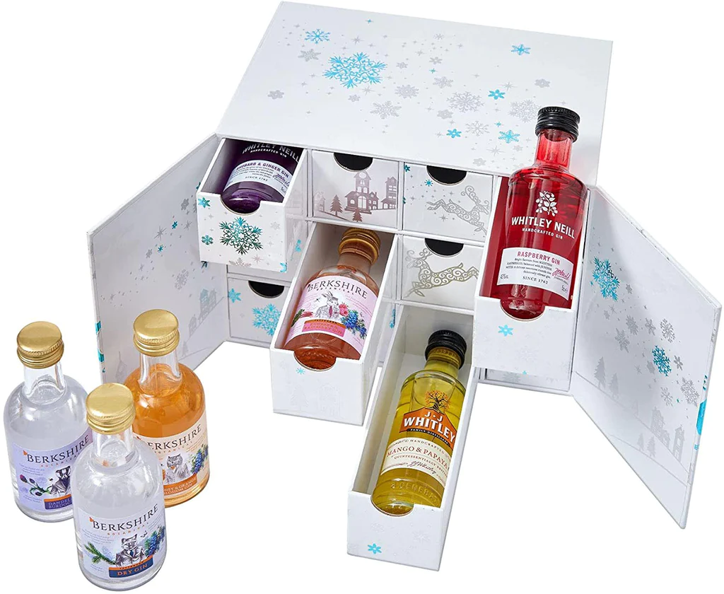 Halewood Sales Let The Season Be Gin Selection Box 12 x 5 cl Advent Calendar 2023 - Inhalt Content (EN)