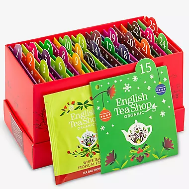 English Tea Shop - Organic tea festive blends advent calendar box of 25 | Selfridges.com - Inhalt Content (EN)