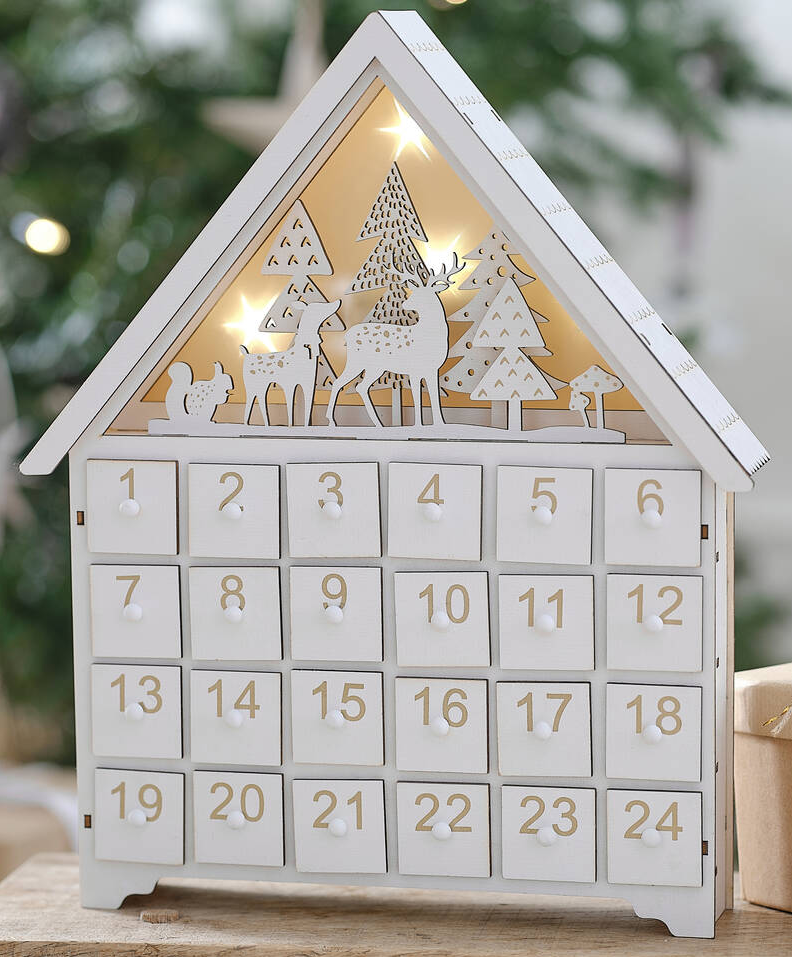Wooden Light Up Christmas Advent Calendar 2023