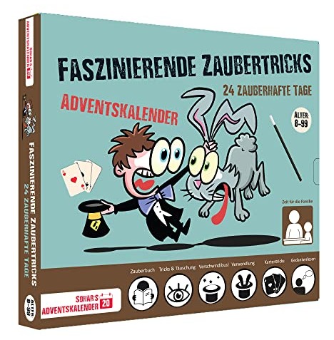 Adventskalender 2022 Faszinierende Zaubertricks 24 verblüffende und leicht zu erlernende Zaubertricks. Im Kalender ist eine bebilderte Anleitung und eine Videoanleitung enthalten. 8 Jahren – Deutsche