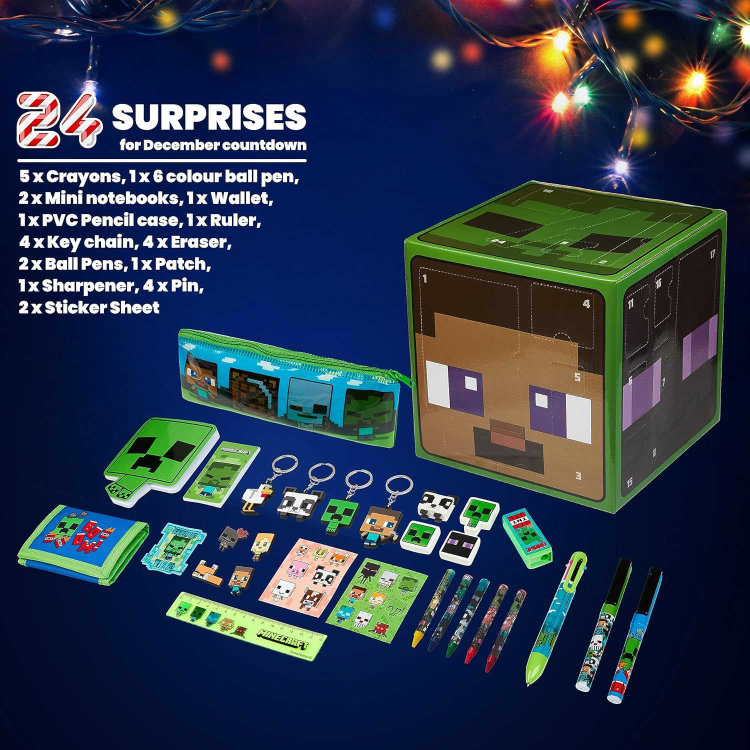 Minecraft Adventskalender 2023 Kinder - 24 Überraschungen, Schreibwaren, Spielzeug