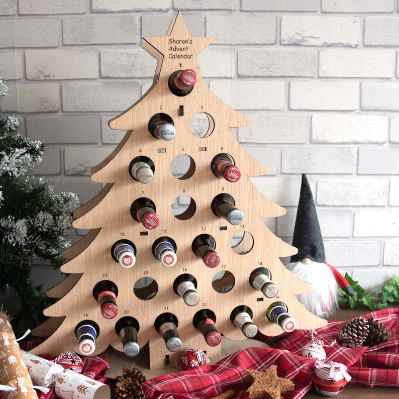 Beer Christmas Tree Personalised  Advent Calendar - Inhalt Content (EN)