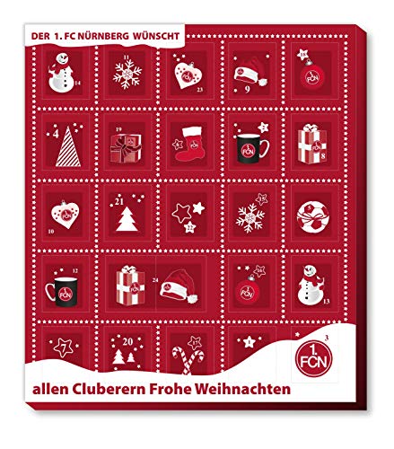 Adventskalender, Weihnachtskalender deines Bundesliga Lieblingsvereins - und Sticker Wir Leben Fußball Fairtrade (1. FC Nürnberg)
