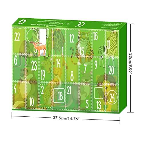 Yidoo Countdown bis Weihnachten Adventskalender 24 Tage realistische Tierfiguren Spielzeug Countdown-Kalender Spielzeug für Kinder Jungen Mädchen Geschenk variant