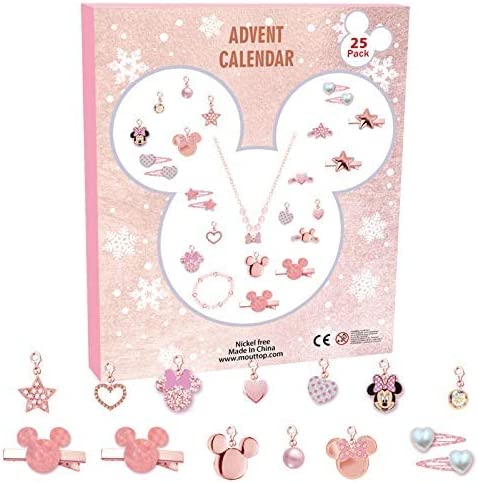 Adventskalender 2022 für Mädchen mit 24 einzigartigen Geschenken Schmuck, Bettelarmband, Halskette, Ohrringe, Haarschmuck, Weihnachts-Countdown-Kalender für Kinder, Kleinkinder, Mädchen