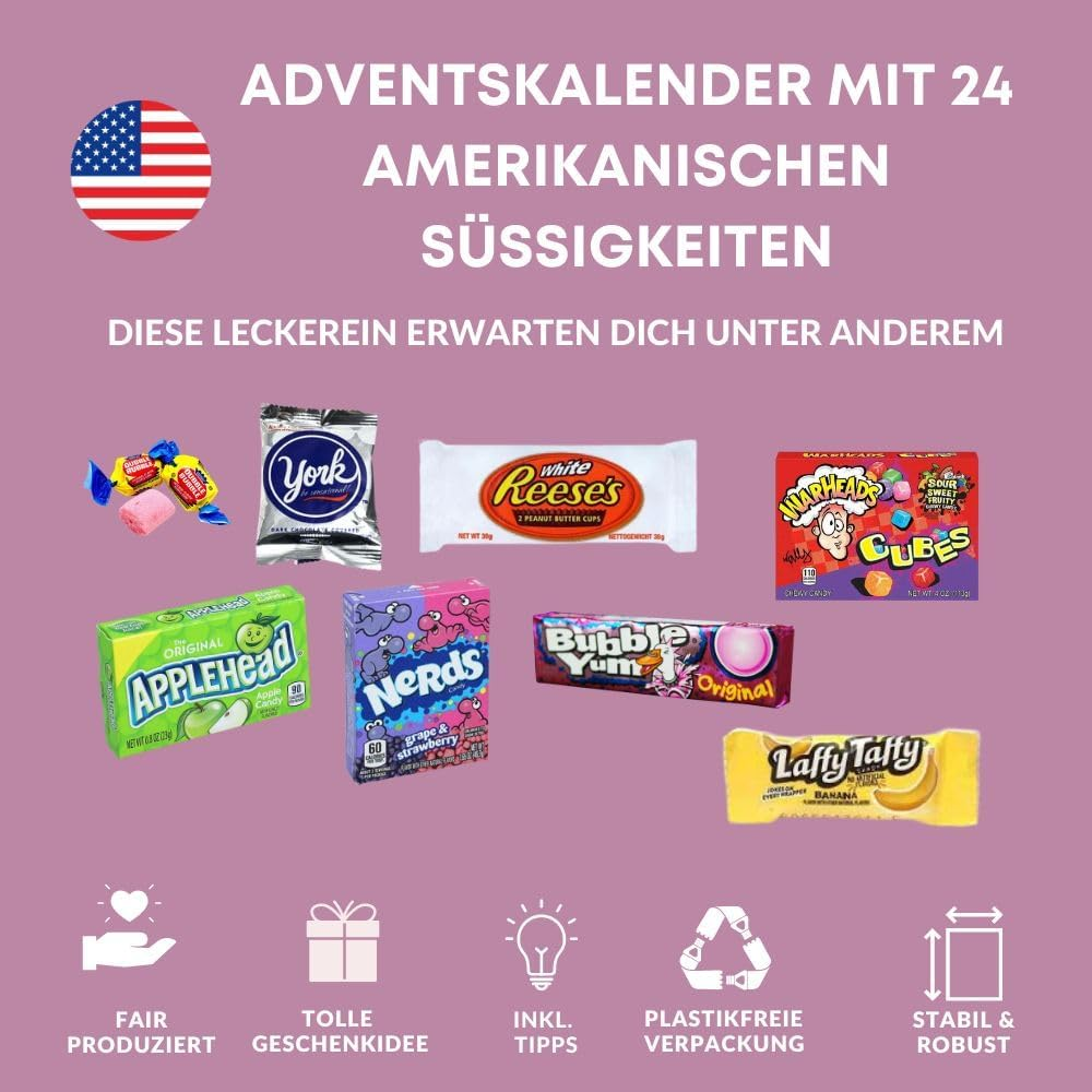 USA Sweets Adventskalender 2023 - Inhalt