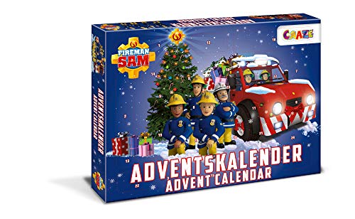 CRAZE 24690 Adventskalender Fireman Sam Weihnachtskalender Feuerwehrmann für Mädchen Jungen Spielzeugkalender, kreative Inhalte, Tolle Überraschungen