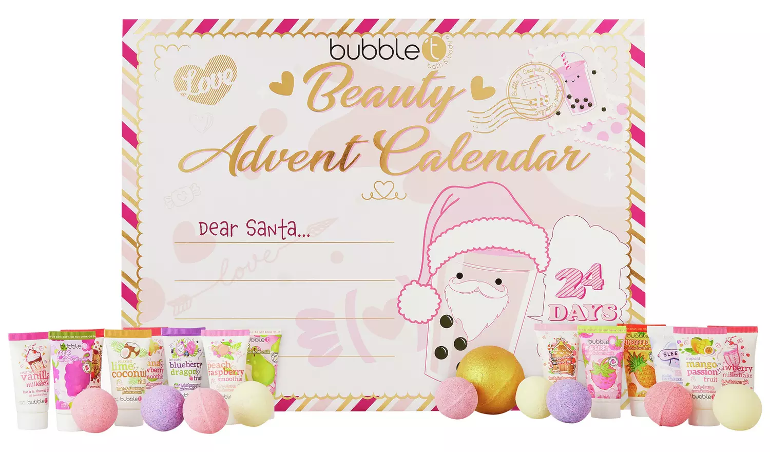 Bubble T Cosmetics Letter To Santa Advent Calendar - Inhalt Content (EN)