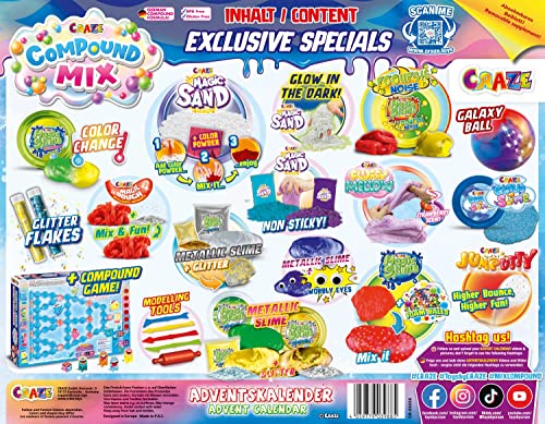 CRAZE, Adventskalender Mix Compound, Spielzeugkalender für Kinder, 24 Überraschungen 39885 variant
