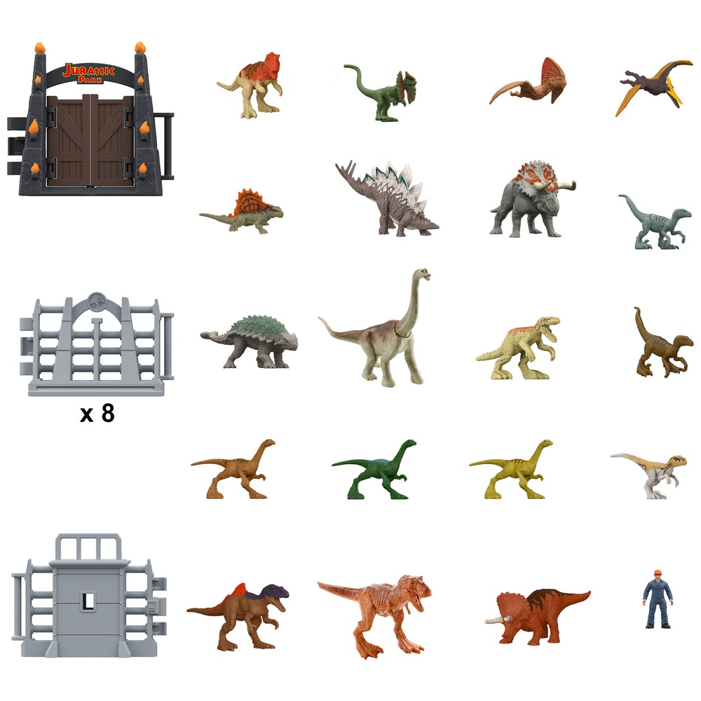 Smyths Toys Jurassic World Holiday with Mini Dinosaur Toys Advent Calendar 2023 - Inhalt Content (EN)