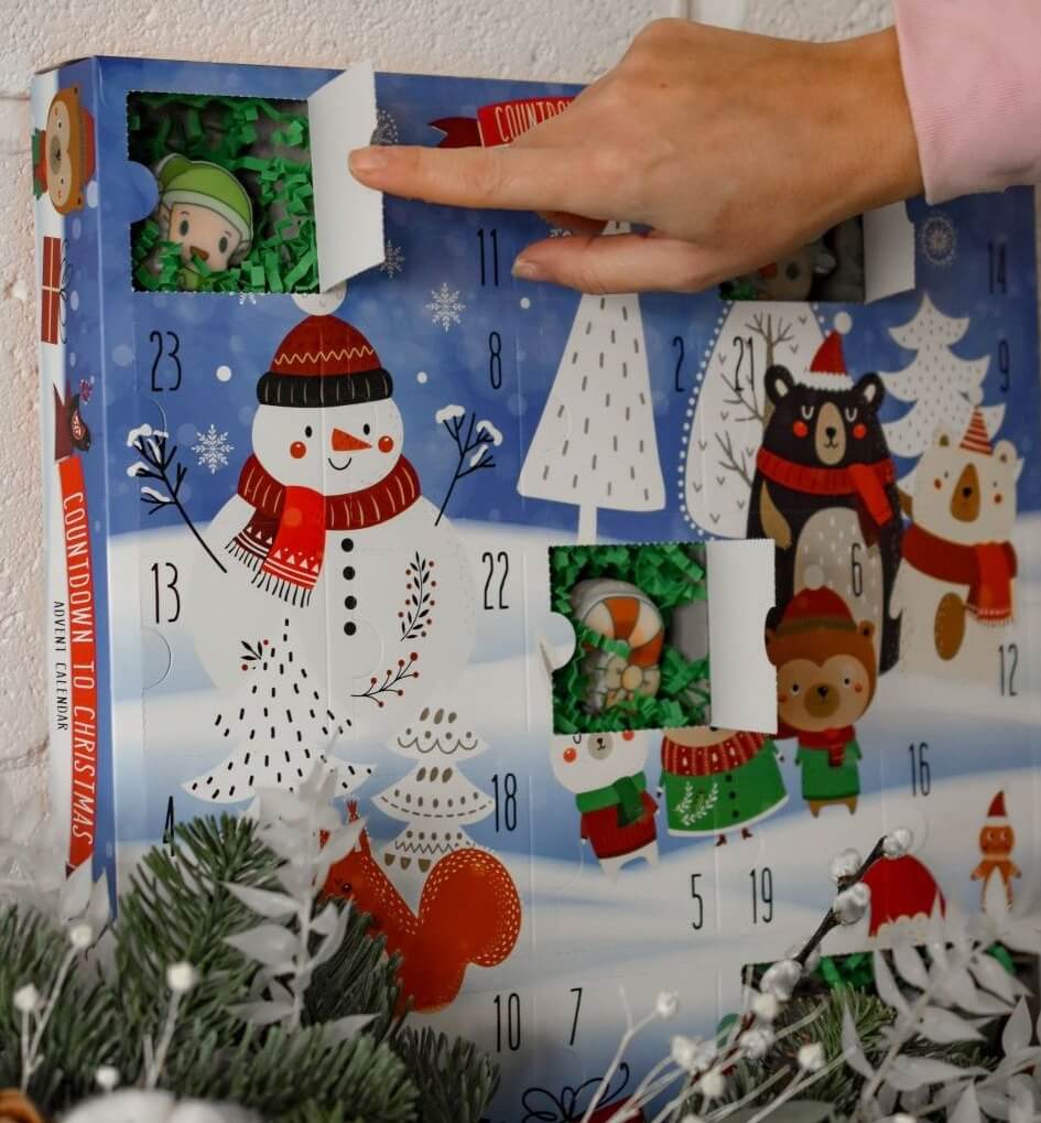 Mini Iced Christmas Cookies in Festive Shapes with 3 Flavours Advent Calendar