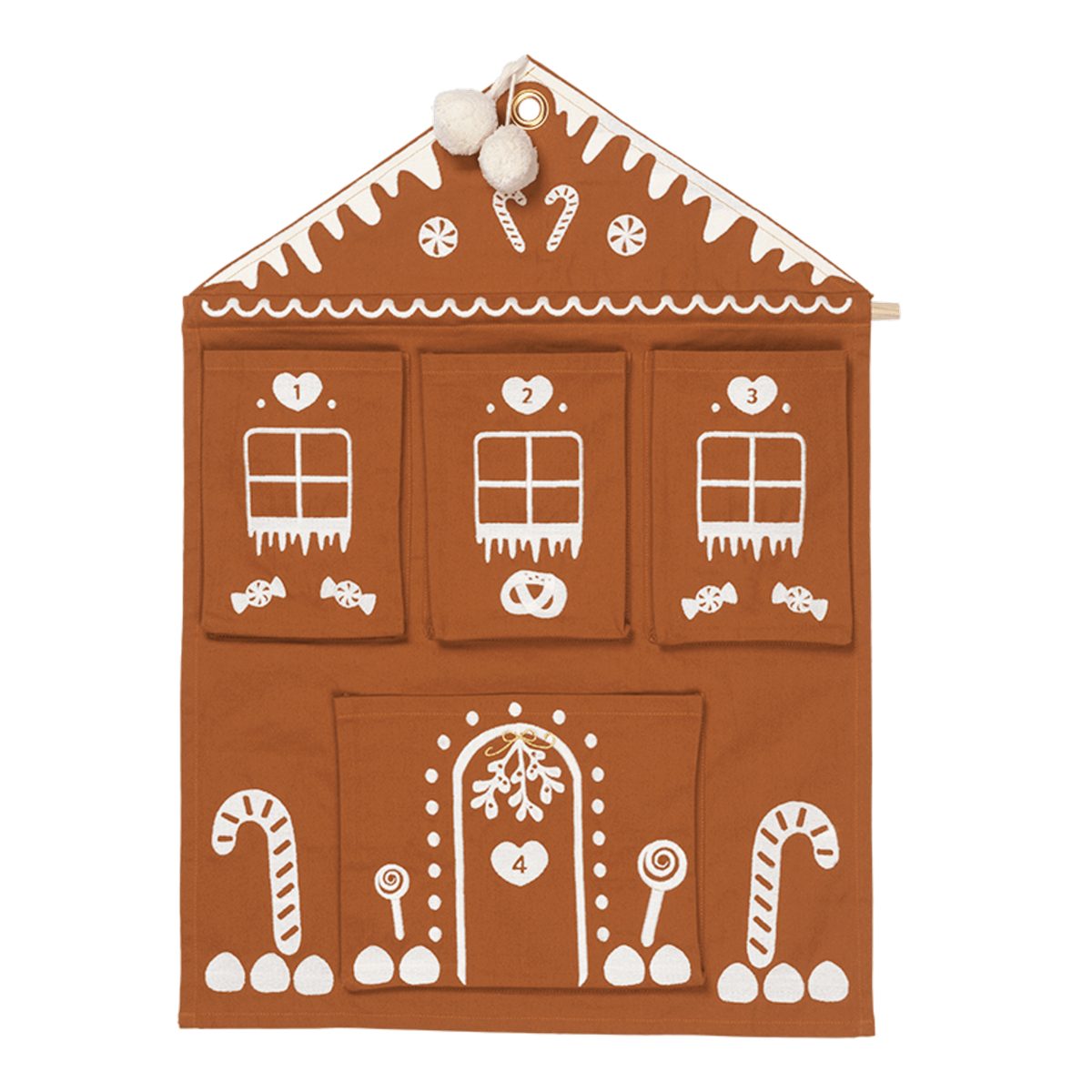 FABELAB Adventskalender Wand Adventskalender zum Befüllen "Lebkuchenhaus", in zimt