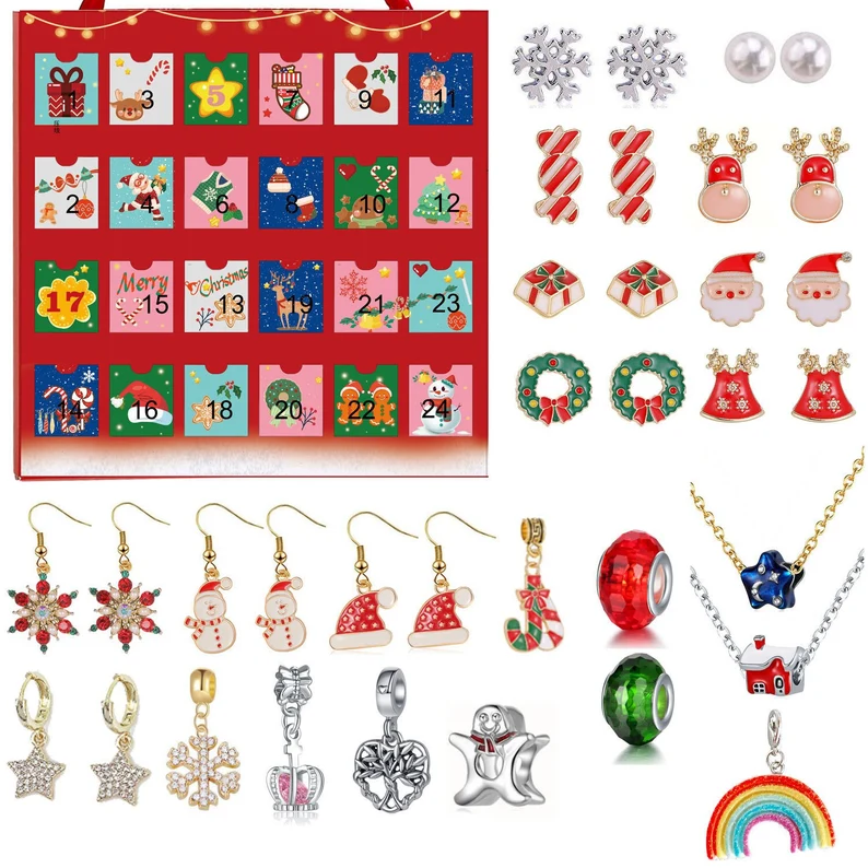 24 Day Jewellery Christmas Gift Box Advent Calendar - Inhalt Content (EN)
