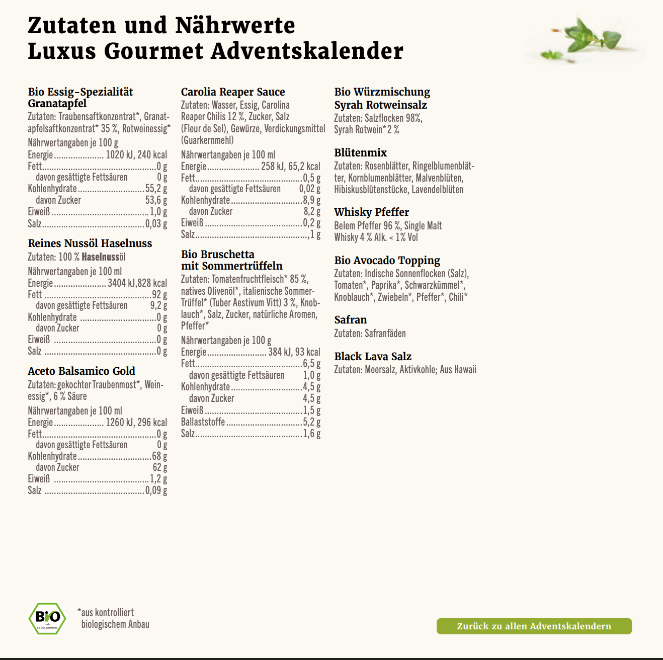 Adventskalender für Foodies Adventskalender für Foodies