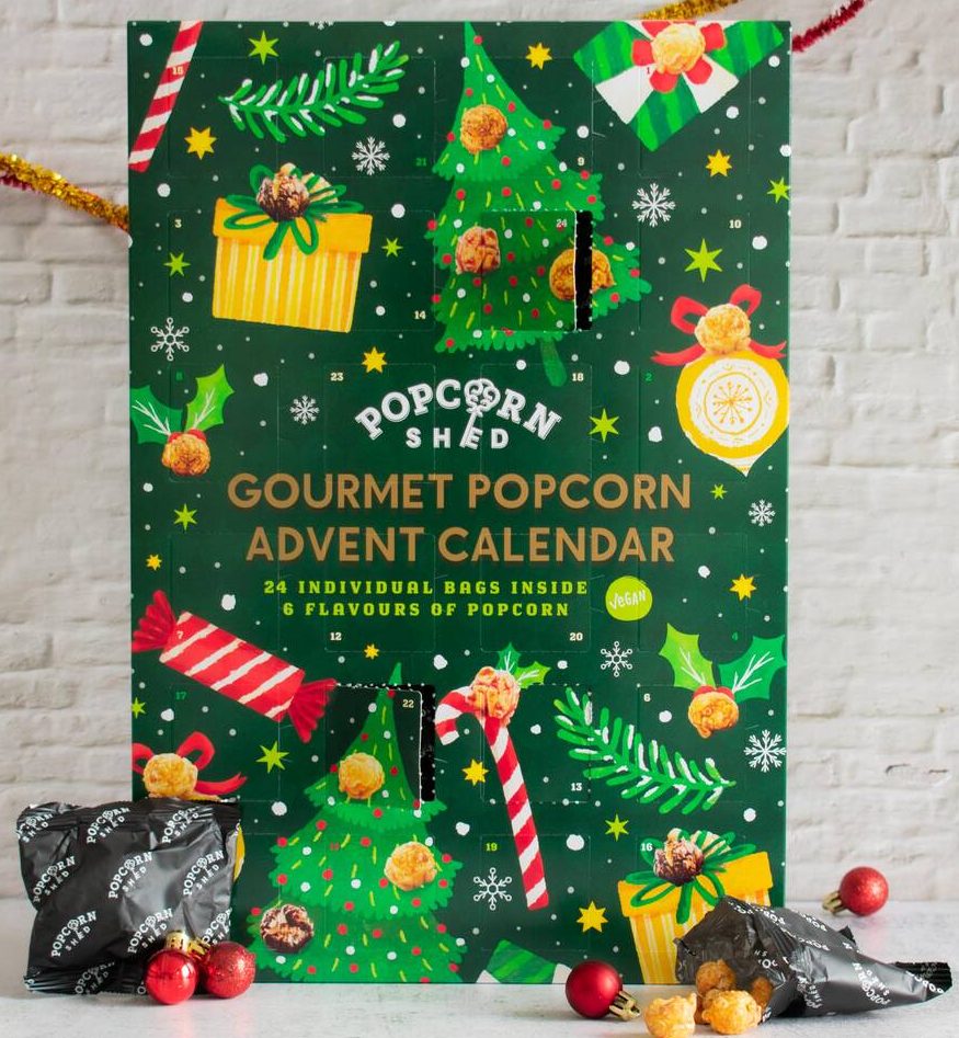Popcorn Shed Vegan Gourmet Popcorn Advent Calendar - Inhalt Content (EN)