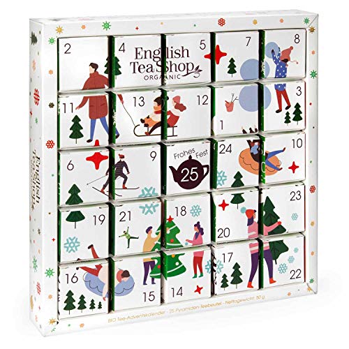 English Tea Shop - Puzzle Tee Adventskalender "White Ornaments", 25 weihnachtliche Premium BIO Tees