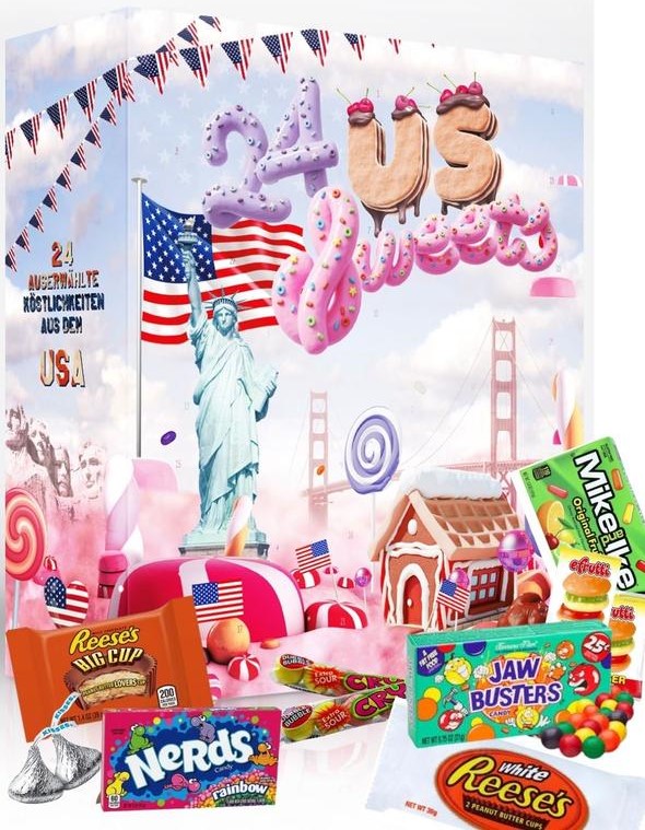 Amerikanische Süßigkeiten Adventskalender