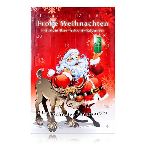 Huber`s Adventskalender Bier-Adventskalender Santa Bier mit 24 Bierdosen a 500ml, inkl. 6 Euro Pfand