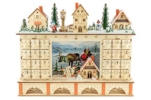Clever Creations Traditional LED Wooden Advent Calendar – detail 2