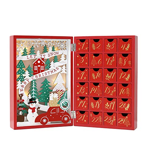 Contents: PIONEER-EFFORT Christmas Wooden Advent Calendar 2020