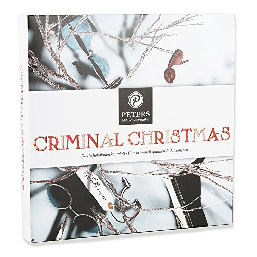 Peters Adventskalender "Criminal Christmas" II mit Buch | Spannende Kriminalgeschichte zu Weihnachten | mit edlen Trüffel-Täfelchen
