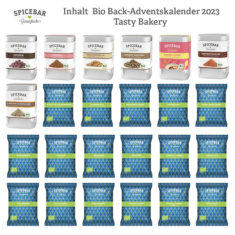 Spicebar Back-Adventskalender 2023 - Inhalt