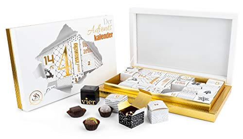 Adventskalender Vegan - Pralinen aus veganer Schokolade - Deutsche Handarbeit ideal als Geschenk - von Schokoladen-Sommelière Stefanie Bengelmann - 350 g variant