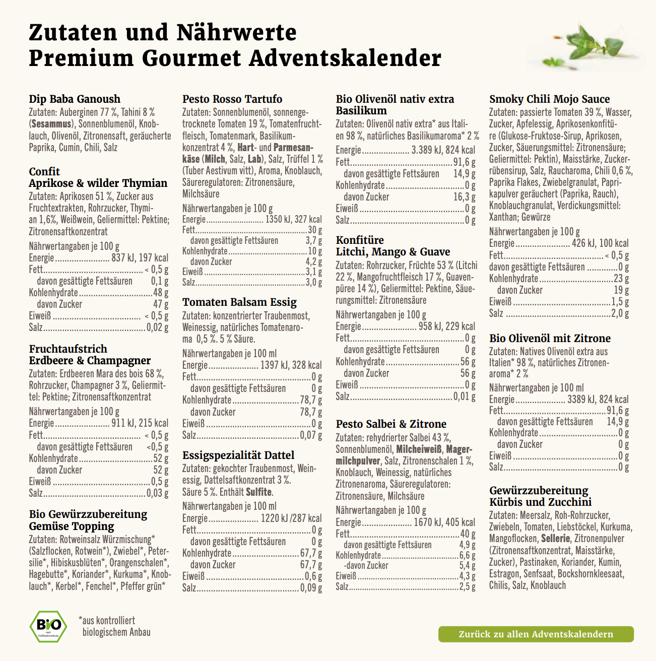 Adventskalender für Foodies Adventskalender für Foodies