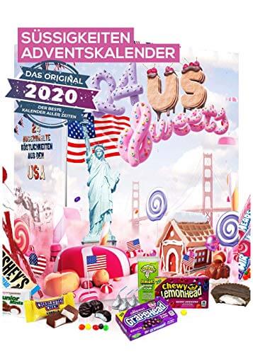 Amerikanischer Adventskalender I US Weihnachtskalender American Candy mit 24 Süßigkeiten aus den USA Sweets I Geschenkset für Erwachsene Kinder I Weihnachtszeit Adventszeit – Boxiland – detail 2
