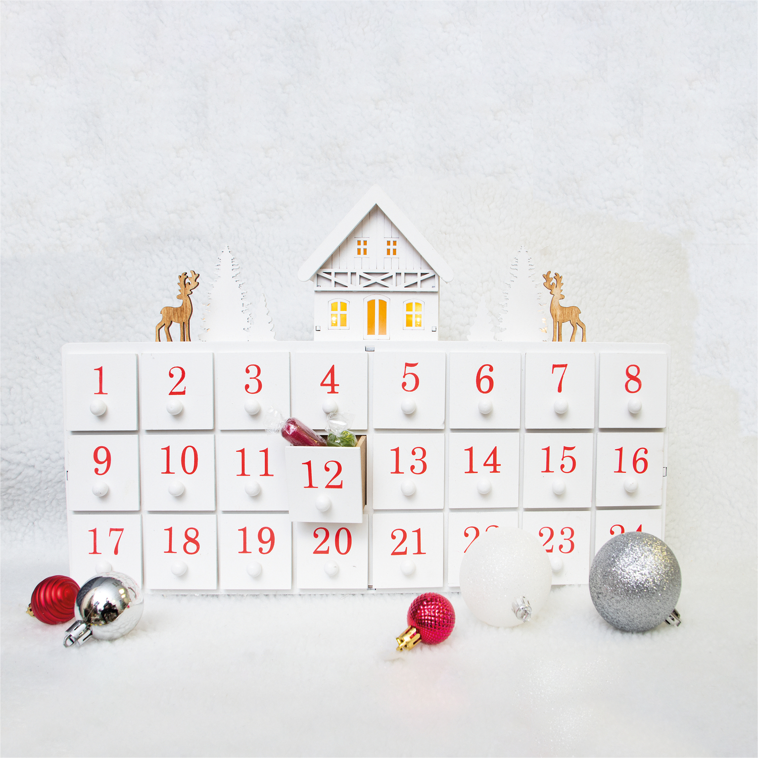 The Range St Helens Christmas White Wooden Advent Calendar
