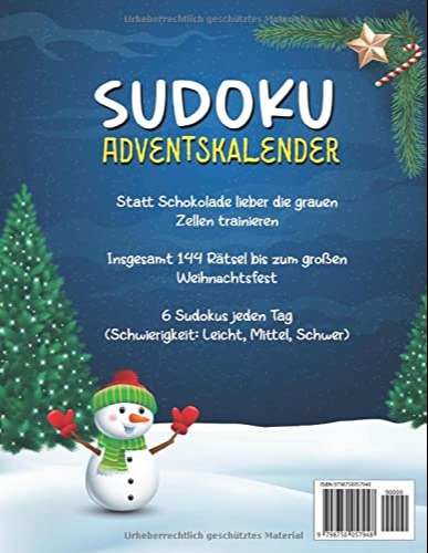 Jana Leipner Sudoku Adventskalender 2022: Rätsel Adventskalender für Erwachsene (144 Sudokus Leicht bis Schwer)