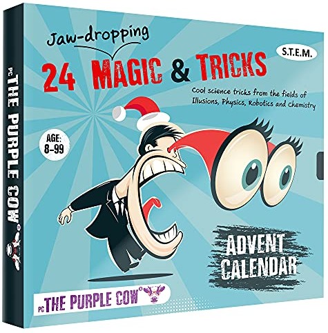 NEW Advent Calendar 2021 MAGIC & TRICKS by The Purple Cow. 24 Magic Tricks for Kids age 8 and above. S.T.E.M