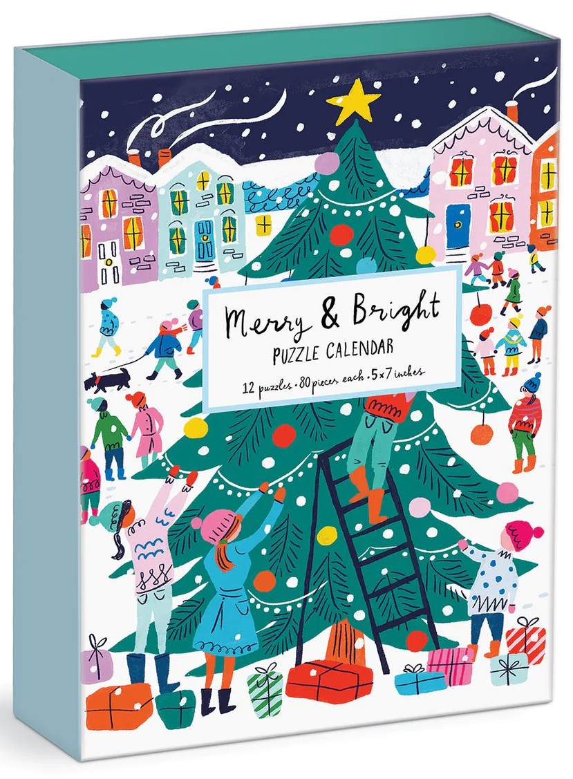 Galison Merry & Bright 12 Days of Puzzles Christmas Calendar